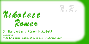 nikolett romer business card